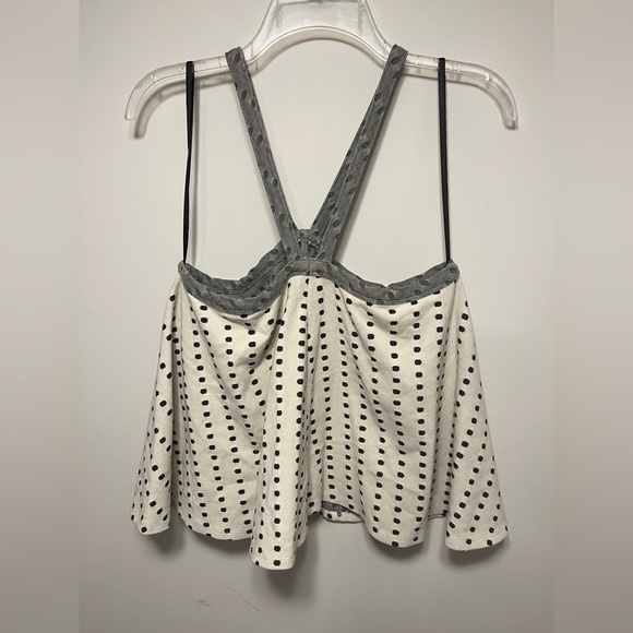 Anthropologie Postmark Gray Cream Polka Dot Swing Tank - Picture 7 of 8